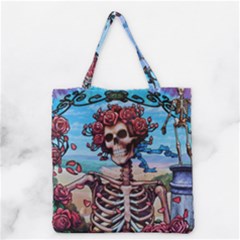 Grateful Dead Hippie Peace Roses Rock Music Legend Grocery Tote Bag