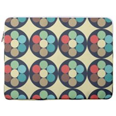 Circles Round Pattern Sphere Ball 17  Vertical Laptop Sleeve Case With Pocket