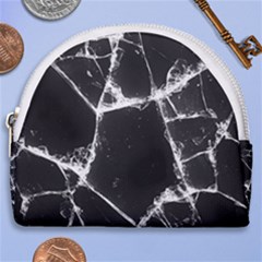 Dark Patch Art Crack Construction Horseshoe Style Canvas Pouch