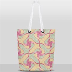 Abstract Pattern Design Scrapbooking Full Print Rope Handle Tote (small)