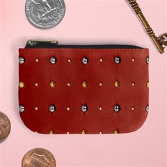 Studded Faux Leather Red Coin Change Purse