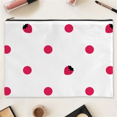 Strawberry Dots Pink Cosmetic Bag (xxxl)