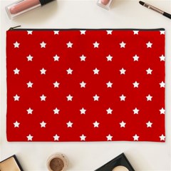 White Stars On Red Cosmetic Bag (xxxl)