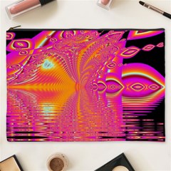 Magenta Boardwalk Carnival, Abstract Ocean Shimmer Cosmetic Bag (xxxl)
