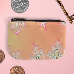 Peach Spring Frost On Flowers Fractal Coin Change Purse