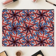 Heart Shaped England Flag Pattern Design Cosmetic Bag (xxxl)