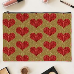 Sparkle Heart  Cosmetic Bag (xxxl)