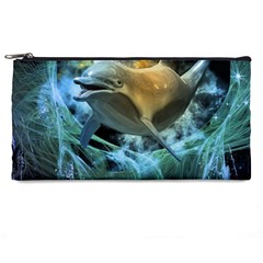 Funny Dolphin In The Universe Pencil Cases
