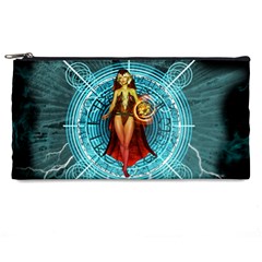 Beautiful Witch With Magical Background Pencil Cases