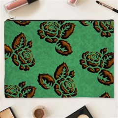 Chocolate Background Floral Pattern Cosmetic Bag (xxxl) 