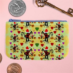 Santa With Friends And Season Love Large Coin Purse