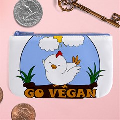 Go Vegan - Cute Chick  Large Coin Purse