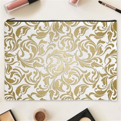 Gold Vintage Rococo Model Patern Cosmetic Bag (xxxl)