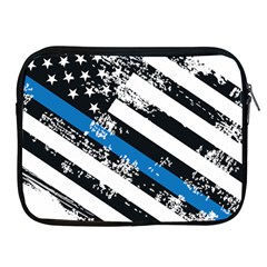 Usa Flag The Thin Blue Line I Back The Blue Usa Flag Grunge On White Background Apple Ipad 2/3/4 Zipper Cases