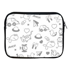 Children Drawings Baby Fish Cat Apple Ipad 2/3/4 Zipper Cases