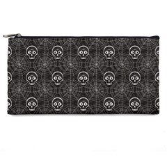Skull And Spider Web On Dark Background Pencil Case