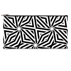 Black And White Abstract Lines, Geometric Pattern Pencil Case