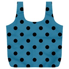 Large Black Polka Dots On Blue Moon - Full Print Recycle Bag (xxxl)