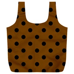 Large Black Polka Dots On Just Brown - Full Print Recycle Bag (xxxl)