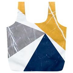 Abstrait Triangles Jaune/bleu/gris Full Print Recycle Bag (xxxl)
