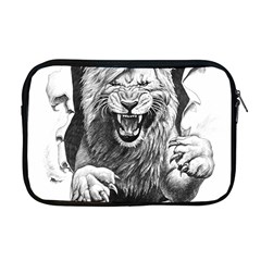 Drawing Angry Male Lion Roar Animal Apple Macbook Pro 17  Zipper Case