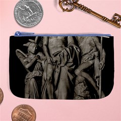 Catholic Motif Sculpture Over Black Large Coin Purse