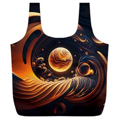 Ai Generated Swirl Space Design Fractal Light Abstract Full Print Recycle Bag (xxxl)