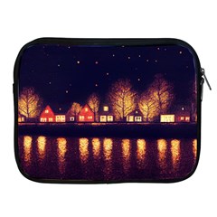 Night Houses River Bokeh Leaves Apple Ipad 2/3/4 Zipper Cases