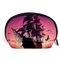 Ship Pirate Adventure Landscape Ocean Sun Heaven Accessory Pouch (large)