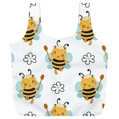 Art Bee Pattern Design Wallpaper Background Full Print Recycle Bag (xxxl)