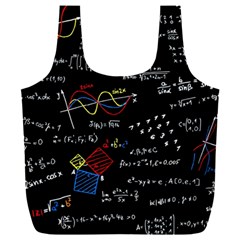Black Background With Text Overlay Mathematics Formula Board Full Print Recycle Bag (xxxl)