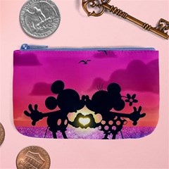 Mickey And Minnie, Mouse, Disney, Cartoon, Love Large Coin Purse