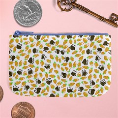 Art T- Shirt Brown Bunnies And Orange Carrots On Goldenrod Easter Pattern T- Shirt Large Coin Purse