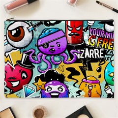 Cartoon Graffiti, Art, Black, Colorful Cosmetic Bag (xxxl)