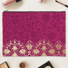 Vintage Pink Texture, Floral Design, Floral Texture Patterns, Cosmetic Bag (xxxl)
