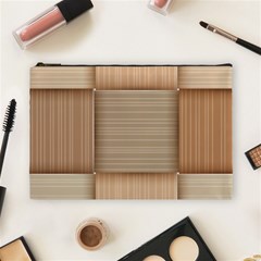 Wooden Wickerwork Textures, Square Patterns, Vector Cosmetic Bag (large)