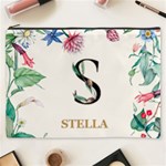Personalized Floral Initial Name Cosmetic Bag Cosmetic Bag (XXXL) Front