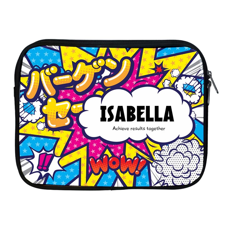 Comic Graphic Pattern Personalised Name Apple iPad Zipper Case