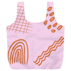 Elements Scribbles Wiggly Lines Retro Vintage Full Print Recycle Bag (xxxl)