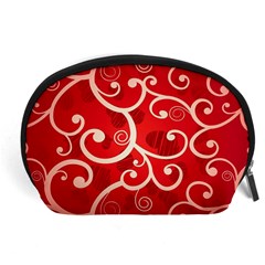Patterns, Corazones, Texture, Red, Accessory Pouch (large)