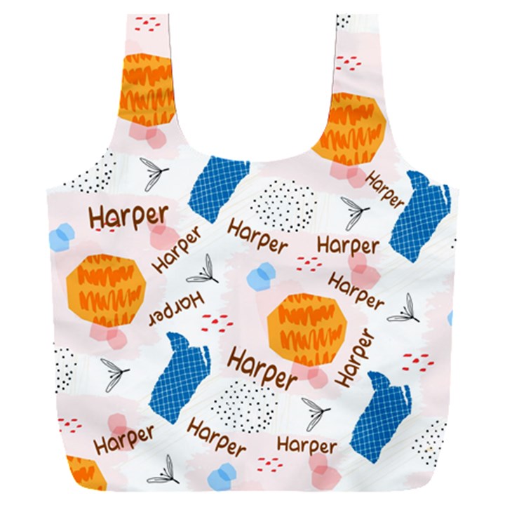 Personalized Abstract colorful collage Any Text Recycle Bag Full Print Recycle Bag (XXXL)