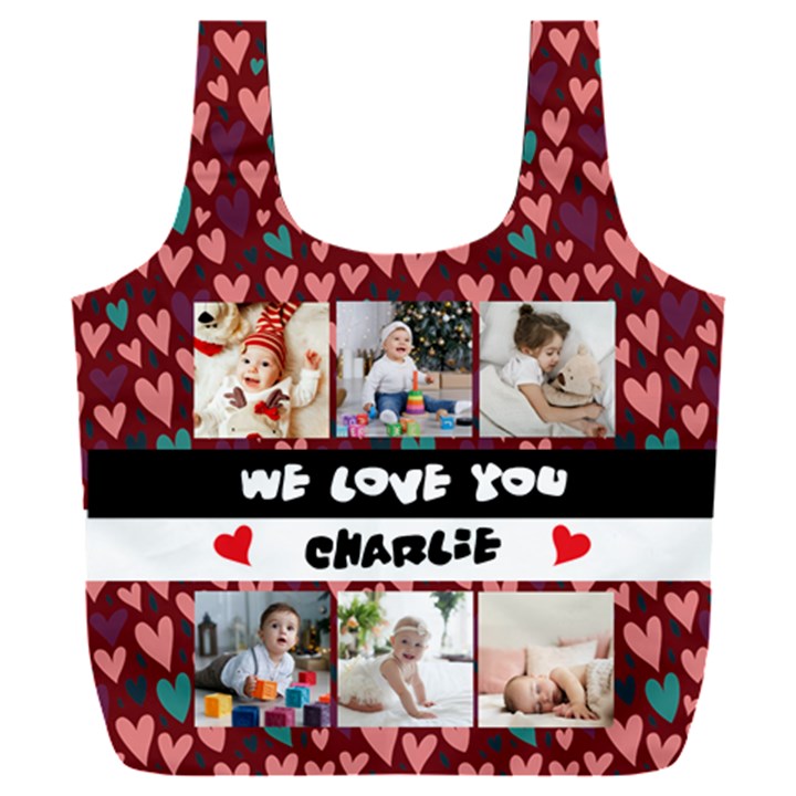 Personalized Photo We Love You Name Any Text Recycle Bag Full Print Recycle Bag (XXXL)