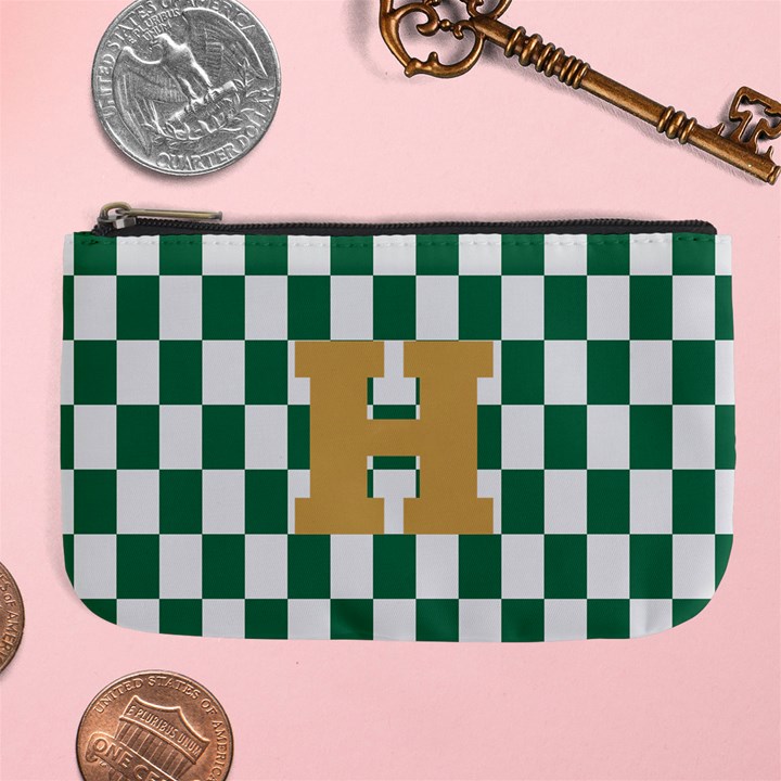 Personalized Checkered Initial Large Coin Purse Large Coin Purse