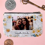 Personalized Oil Painting Floral Marble Texture Photo Name Any Text Large Coin Purse Large Coin Purse Back