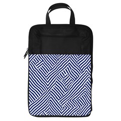Blue And White Abstract Stripes Foldable Shoe Storage Bag