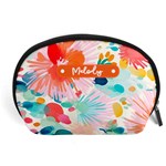 Personalized Floral Name Any Text Accessory Pouch (Large) Front