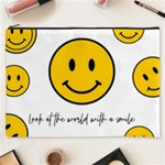  Yellow Smiley Face Cosmetic Bag (XXXL) Front