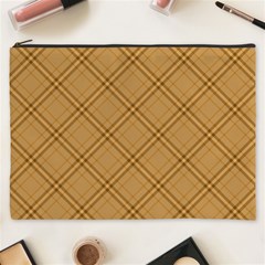 Autumn Fall Plaid Tartan 1 Diagonal Cosmetic Bag (xxxl)