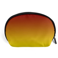 Burgundy Red To Electric Yellow Linear Gradient Accessory Pouch (large)