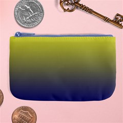 Electric Yellow To Navy Blue Linear Gradient Large Coin Purse